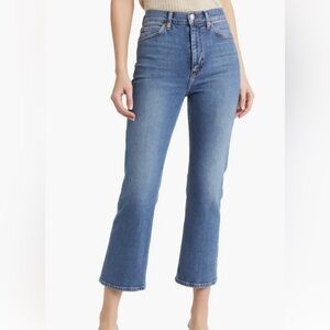 $275 New! Re/Done 70s High Rise Crop Boot Jeans - 25